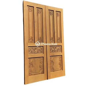 Pintu Kupu Tarung Minimalis Klasik Ukiran Jepara