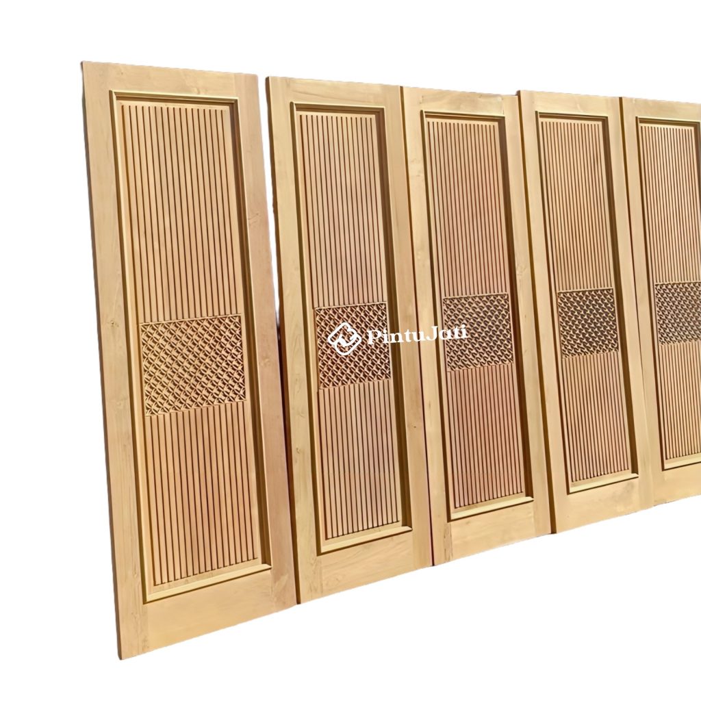 Pintu Jati Motif Salur Model Minimalis Terbaru