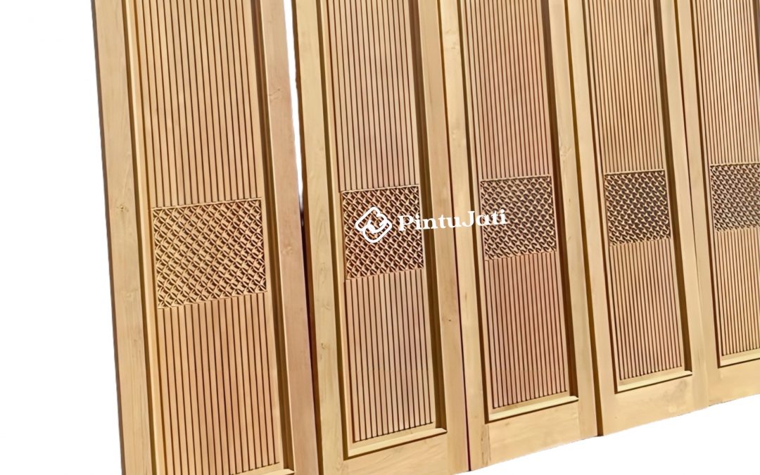 Pintu Jati Motif Salur Model Minimalis Ukir Terbaru (PJ-04)