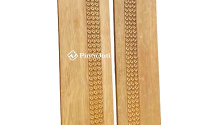 Pintu Kayu Jati Blok Model Baru Ukiran Bunga (PJU-04)