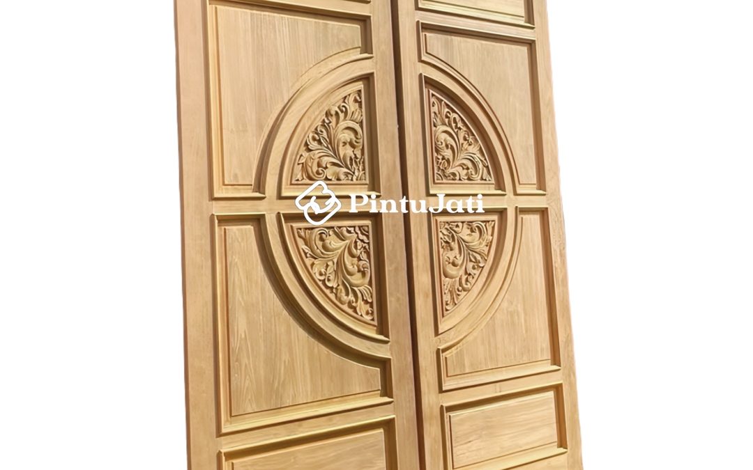 Pintu Kupu Tarung Ukiran Melingkar Panel Tengah (PJU-07)