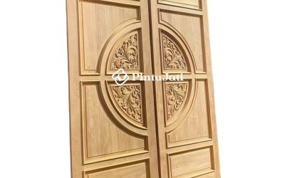 Pintu Kupu Tarung Ukiran Melingkar Panel Tengah (PJU-07)