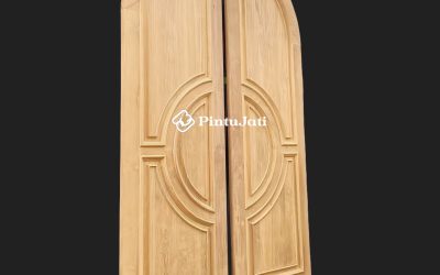 Pintu Utama Lengkung Minimalis Simple Mewah Jati Tua (PJU-010)