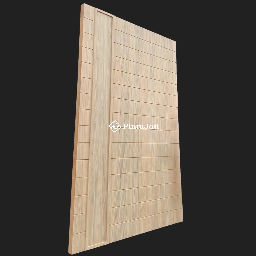 Pintu 1 Daun Minimalis Blok Utuh Kayu Jati Asli Premium