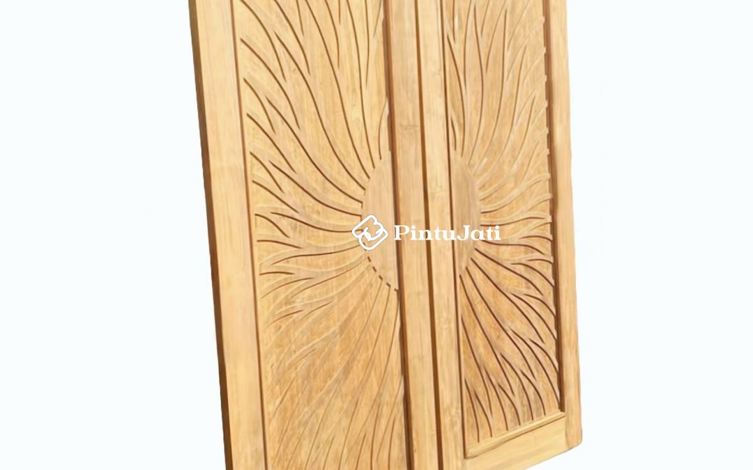 Pintu Utama Ukir Matahari Kayu Jati Premium