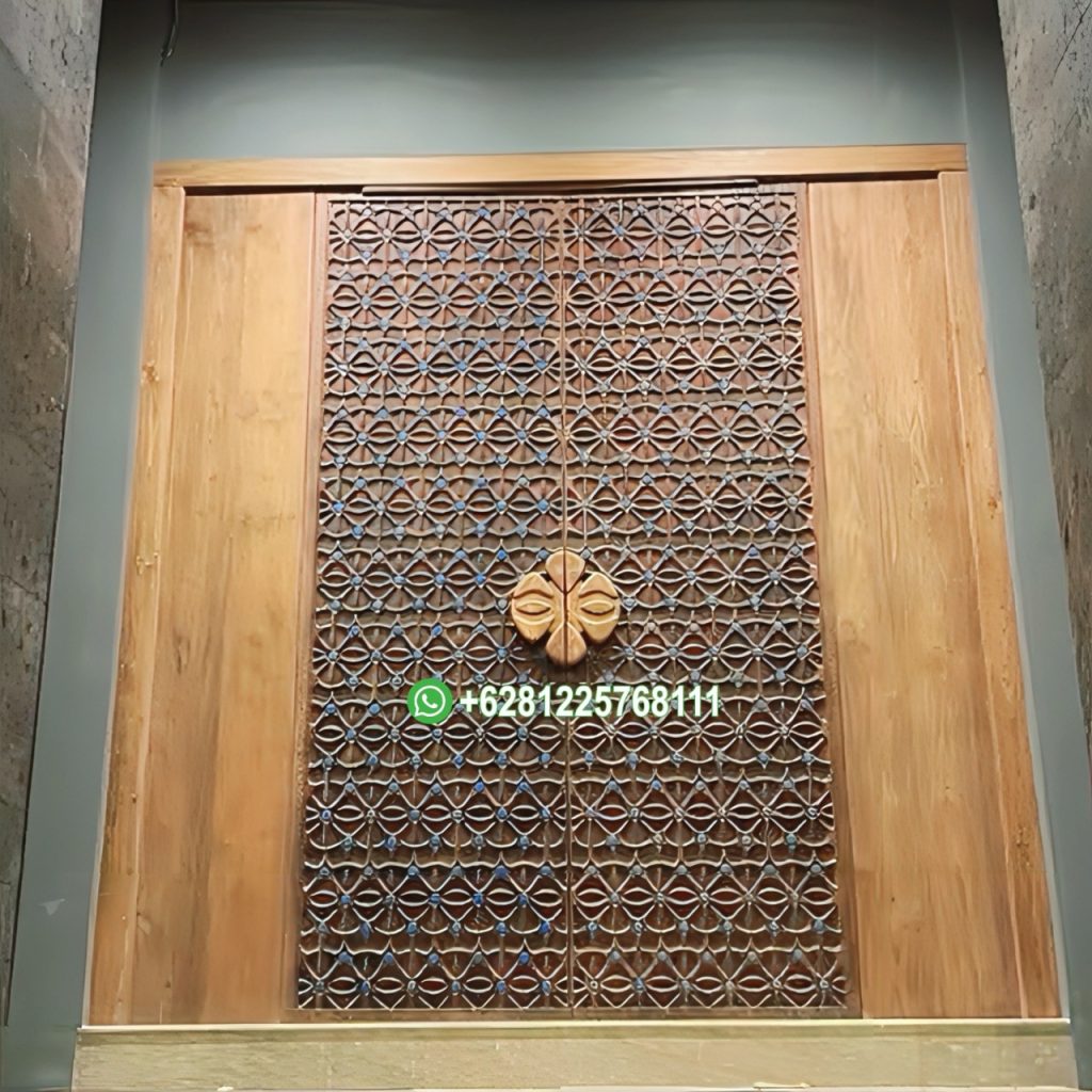 Pintu Depan Double Rumah Klasik Mewah Kayu Jati Asli Tua Ukir Jepara