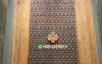 Pintu Depan Double Rumah Klasik Mewah Kayu Jati Asli Tua Ukir Jepara