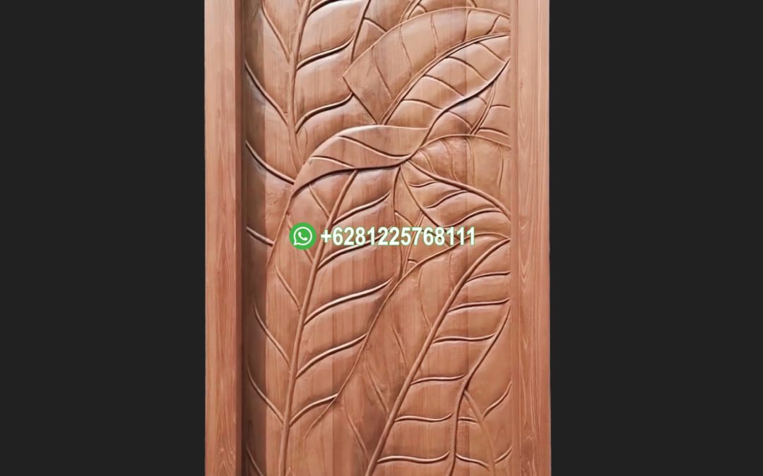 Pintu Kamar Tidur Ukiran Daun Model Terkini (PJ-05)