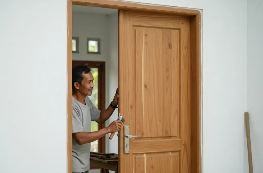 Cara Memasang Pintu Jati Sendiri, Ikuti Langkah Ini!