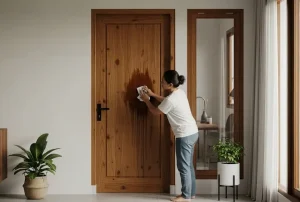 cara Membersihkan Noda pada Pintu Jati