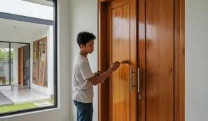 cat untuk pintu kayu jati
