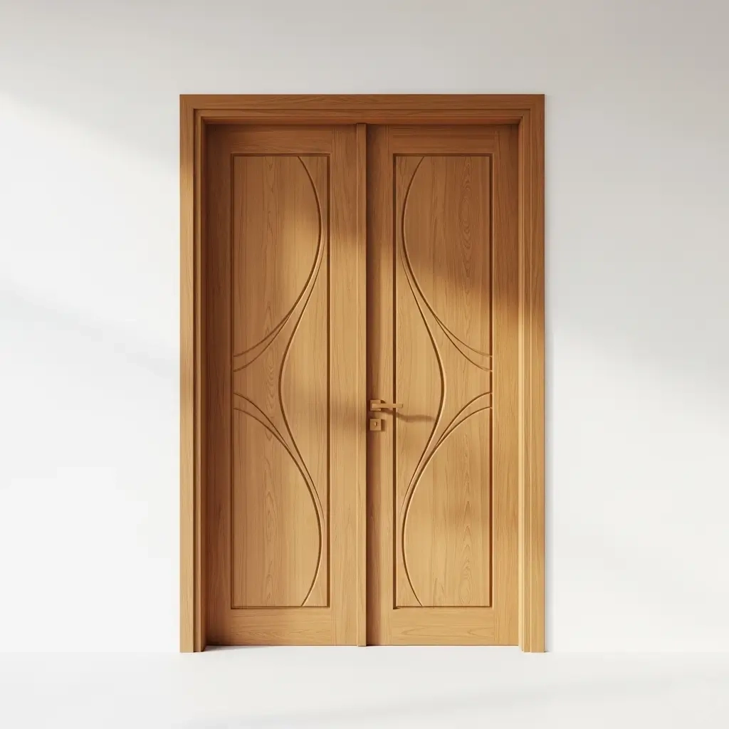 pintu jati kupu tarung minimalis ukiran modern