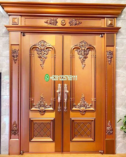 Pintu Utama Kayu Jati Kupu Tarung