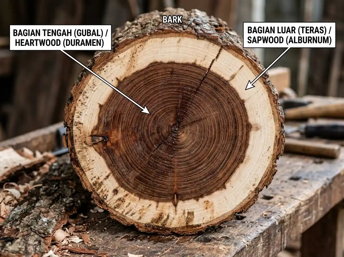 Perbedaan Heartwood dan Sapwood